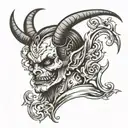 Devil pinup tattoo design idea