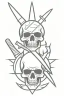 dagger with skull tattoo design idea