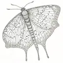 slender moth open wings tattoo design idea