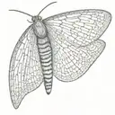 slender moth open wings tattoo design idea