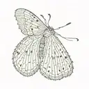 slender moth open wings tattoo design idea