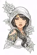 woman face Latina tattoo design idea