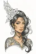woman face Latina tattoo design idea