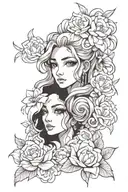 woman face Latina tattoo design idea