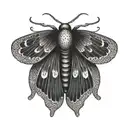 simplified moth tattoo design idea