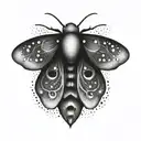 simplified moth tattoo design idea