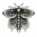 simplified moth tattoo design idea