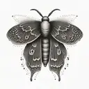 simplified moth tattoo design idea