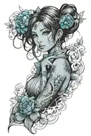 woman face Latina tattoo design idea