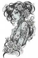 woman face Latina tattoo design idea