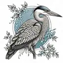 blue heron tattoo design idea
