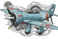 ww2 plane Japanese zero tattoo design idea