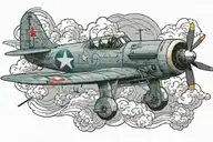 ww2 plane Japanese zero tattoo design idea