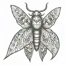 simplified moth tattoo design idea