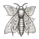 simplified moth tattoo design idea