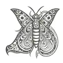 simplified moth tattoo design idea