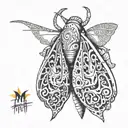 simplified moth tattoo design idea