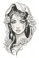 woman face Latina tattoo design idea