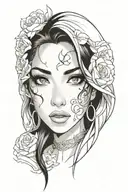 woman face Latina tattoo design idea
