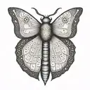 simplified moth tattoo design idea