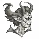 devil woman tattoo design idea