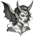 devil woman tattoo design idea