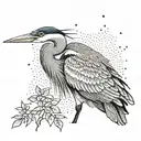 blue heron tattoo design idea