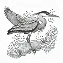 blue heron tattoo design idea