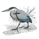 blue heron tattoo design idea