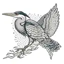 blue heron tattoo design idea