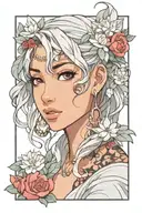 woman face Latina tattoo design idea