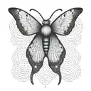 slender moth tattoo design idea