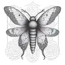 slender moth tattoo design idea