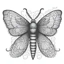 slender moth tattoo design idea