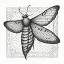 slender moth tattoo design idea