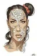 woman face Latina tattoo design idea