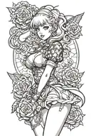 pinup tattoo design idea