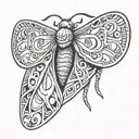 simplified moth tattoo design idea