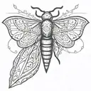 simplified moth tattoo design idea