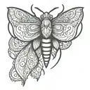 simplified moth tattoo design idea