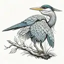 blue heron tattoo design idea