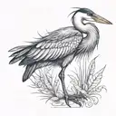 blue heron tattoo design idea