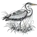 blue heron tattoo design idea