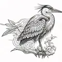 blue heron tattoo design idea