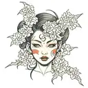 sexy goth face tattoo design idea