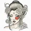 sexy goth face tattoo design idea