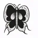 simplified moth tattoo design idea