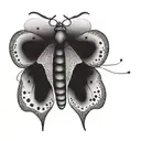 simplified moth tattoo design idea