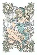 pinup tattoo design idea