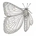 slender moth open wings tattoo design idea